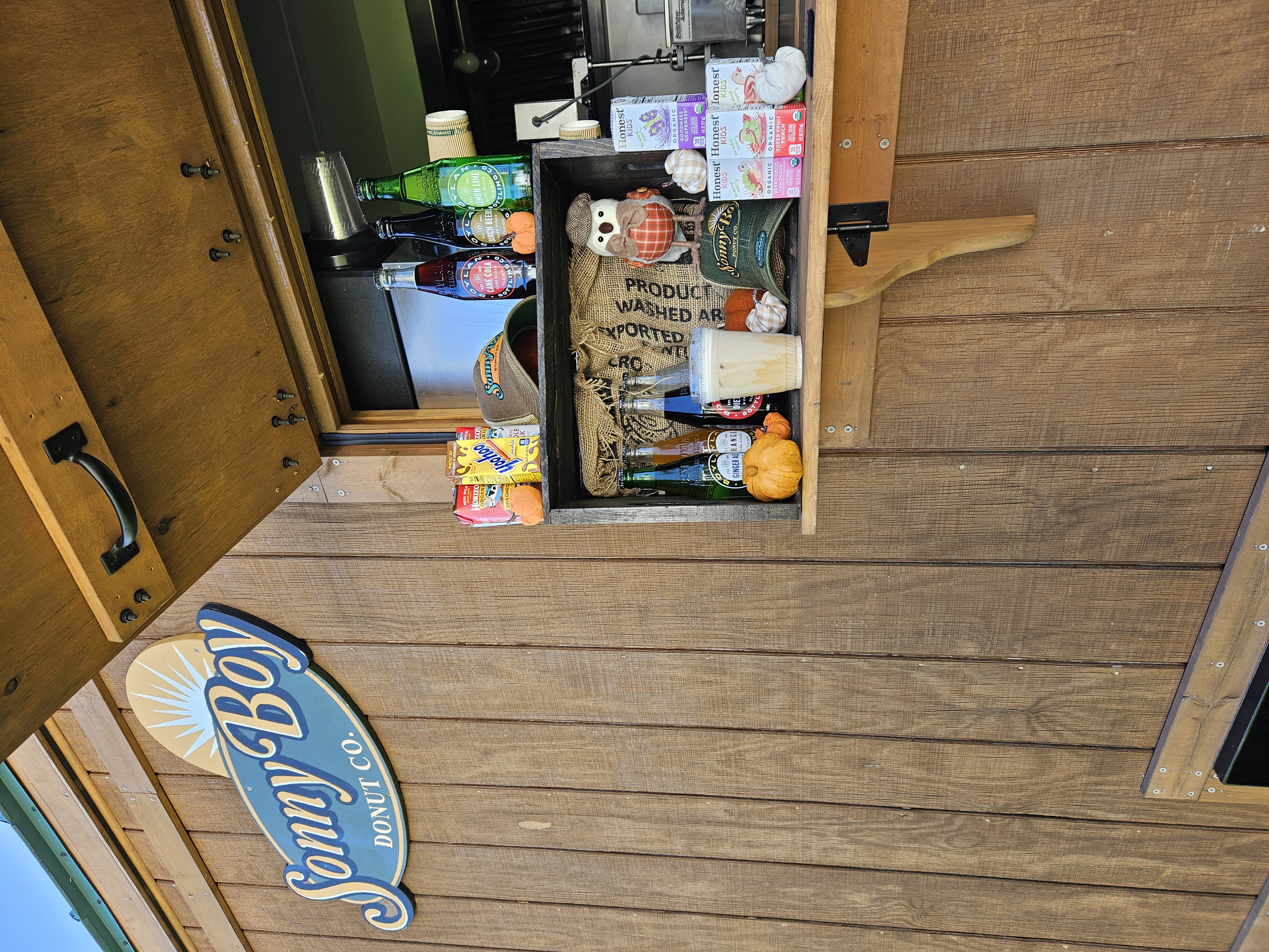 Inside the Sonny Boy trailer with the company logo